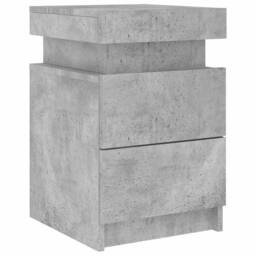 Berkfield Home Bedside Cabinet with LED Lights Concrete Grey 35x39x55 cm - Size: 35 x 39 x 55 cm - thumbnail 6