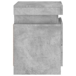 Berkfield Home Bedside Cabinet with LED Lights Concrete Grey 35x39x55 cm - Size: 35 x 39 x 55 cm - thumbnail 9