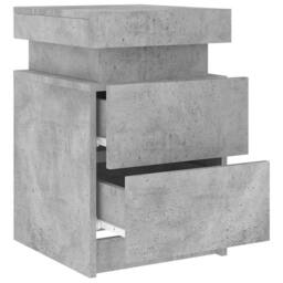 Berkfield Home Bedside Cabinet with LED Lights Concrete Grey 35x39x55 cm - Size: 35 x 39 x 55 cm - thumbnail 7
