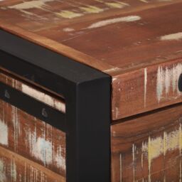 Berkfield Home Storage Chests 80x30x30cm Solid Reclaimed Wood & Metal in Brown - Size: 80 x 30 x 30 cm - thumbnail 8