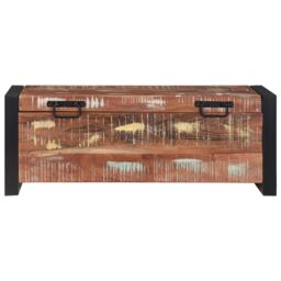 Berkfield Home Storage Chests 80x30x30cm Solid Reclaimed Wood & Metal in Brown - Size: 80 x 30 x 30 cm - thumbnail 5
