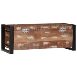 Berkfield Home Storage Chests 80x30x30cm Solid Reclaimed Wood & Metal in Brown - Size: 80 x 30 x 30 cm - thumbnail 7