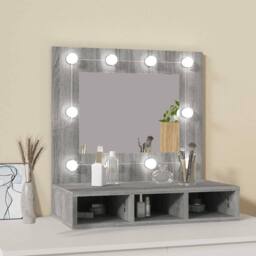 Berkfield Home Mirror Cabinet with LED Grey Sonoma 60x31.5x62 cm - thumbnail 1