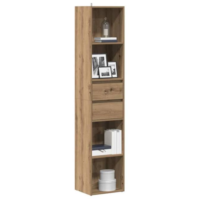 Berkfield Home Modern Book Cabinet Artisan Oak 36x30x171 cm Engineered Wood in Brown - Size: 36 x 30 x 171 cm - image 1