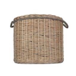 Red Hamper Round Willow Patio Planter With Black Plastic Lining in Brown - thumbnail 3