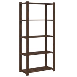 Berkfield Home 5-Tier Storage Rack Brown 80x38x170 cm Solid Wood Pine - Size: 80 x 38 x 170 cm - thumbnail 5