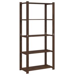 Berkfield Home 5-Tier Storage Rack Brown 80x38x170 cm Solid Wood Pine - Size: 80 x 38 x 170 cm - thumbnail 2