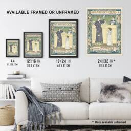 Artery8 Hollandischer Cacao Advert Vintage Framed Wall Art Print van Caspel in Yellow - Size: A4 - thumbnail 3