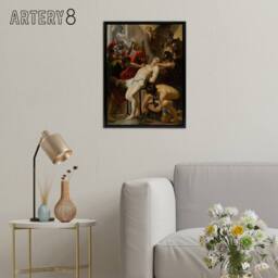 "Artery8 Peter Paul Rubens Martyrdom of Saint Lawrence Framed Canvas Art Print - Size: W12"" x H16""" - thumbnail 3