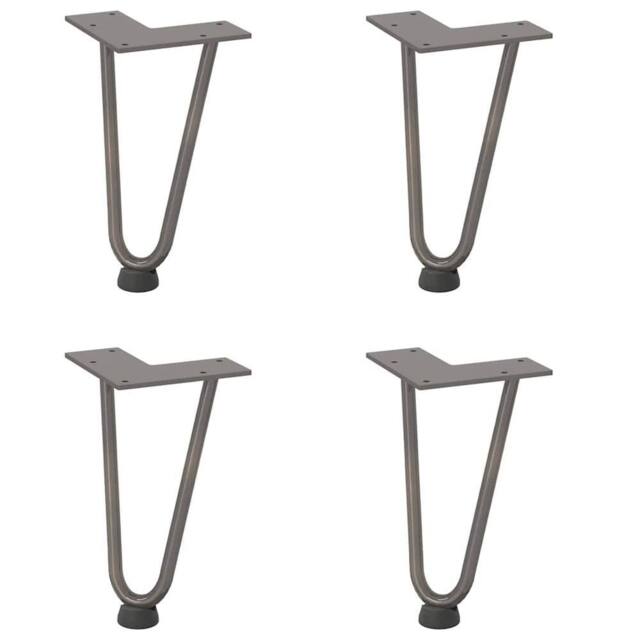 Berkfield Home Hairpin Table Legs 4 pcs Natural Steel 20 cm Solid Steel in Silver - image 1
