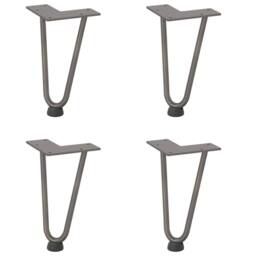 Berkfield Home Hairpin Table Legs 4 pcs Natural Steel 20 cm Solid Steel in Silver