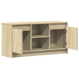 Berkfield Home TV Cabinet with LED Sonoma Oak 100x34x50 cm Engineered Wood in Light Brown - Size: 100 x 34 x 50 cm - thumbnail 9