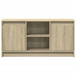Berkfield Home TV Cabinet with LED Sonoma Oak 100x34x50 cm Engineered Wood in Light Brown - Size: 100 x 34 x 50 cm - thumbnail 6