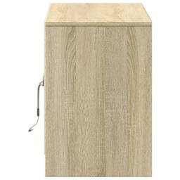 Berkfield Home TV Cabinet with LED Sonoma Oak 100x34x50 cm Engineered Wood in Light Brown - Size: 100 x 34 x 50 cm - thumbnail 7