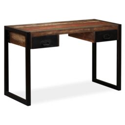Berkfield Home Desk with 2 Drawers Solid Reclaimed Wood 120x50x76 cm - Size: 120 x 50 x 76 cm - thumbnail 1