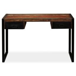 Berkfield Home Desk with 2 Drawers Solid Reclaimed Wood 120x50x76 cm - Size: 120 x 50 x 76 cm - thumbnail 2