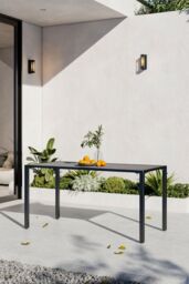 Garden Sanctuary 150cm W x 70cm D Garden Dining Table with Parasol Hole in Grey - Size: 150 cm W x 70 cm D - thumbnail 2