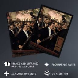 Artery8 The Orchestra at the Opera Edgar Degas Vintage Framed Wall Art Print - Size: A4 - thumbnail 2