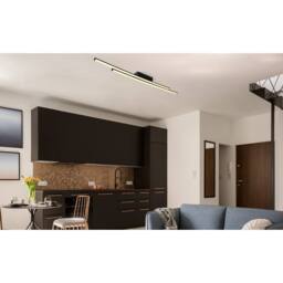 Netlighting Kirina Integrated LED Semi Flush Ceiling Light Matt Black 2x LED 3000K - thumbnail 6