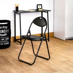 Harbour Housewares Padded Folding Chairs 44cm Pack of 2 in Black - thumbnail 5
