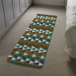 Benjamin Tate Design Autumn Geometric Triangles Runner Rug in Natural - Size: 67 cm x 230 cm - thumbnail 4