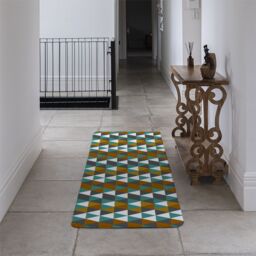 Benjamin Tate Design Autumn Geometric Triangles Runner Rug in Natural - Size: 67 cm x 230 cm - thumbnail 3