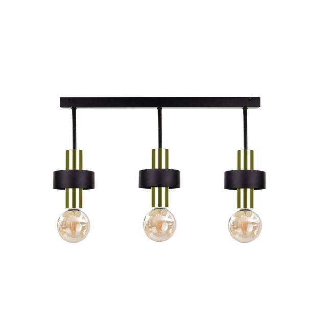 Netlighting Unica Ceiling Spotlight Bar Black Gold 60cm 3x E27
