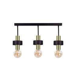 Netlighting Unica Ceiling Spotlight Bar Black Gold 60cm 3x E27