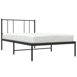 Berkfield Home Metal Bed Frame with Headboard Black 90x200 cm - thumbnail 5