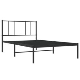 Berkfield Home Metal Bed Frame with Headboard Black 90x200 cm - thumbnail 3