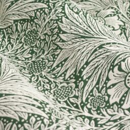 Morris & Co Marigold Jacquard Floral Room Darkening Pencil Pleat Curtains in Green - Size: 117 cm width x 183 cm drop - thumbnail 5