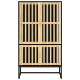 Berkfield Home Highboard Black 70x35x125 cm Engineered Wood - Size: 70 x 35 x 125 cm - thumbnail 5