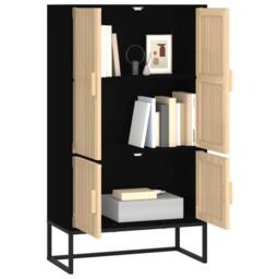Berkfield Home Highboard Black 70x35x125 cm Engineered Wood - Size: 70 x 35 x 125 cm - thumbnail 3