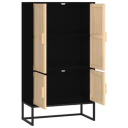 Berkfield Home Highboard Black 70x35x125 cm Engineered Wood - Size: 70 x 35 x 125 cm - thumbnail 4