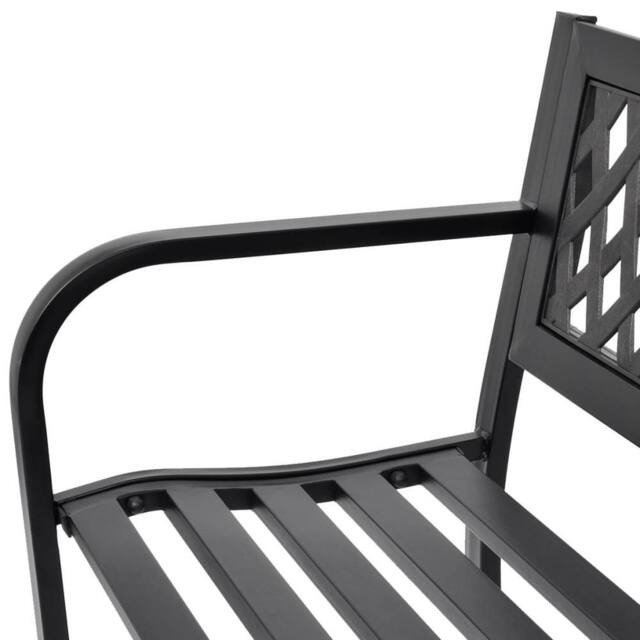 Berkfield Home Durable Garden Bench 118 cm Steel Black - image 1
