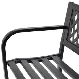Berkfield Home Durable Garden Bench 118 cm Steel Black - thumbnail 1