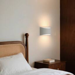 Pheashine 2 Pack Wall Lamps Geometric White Plaster 20x13cm 7W Warm White - Size: 20x13 cm - thumbnail 5
