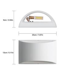 Pheashine 2 Pack Wall Lamps Geometric White Plaster 20x13cm 7W Warm White - Size: 20x13 cm - thumbnail 4