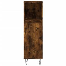 Berkfield Home Modern 3 Piece Bathroom Cabinet Set Smoked Oak Engineered Wood in Brown - thumbnail 8
