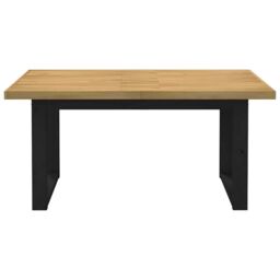 Berkfield Home Dining Table NOAIN U-Shaped Legs 160x90x75 cm Solid Wood Pine in Brown - Size: 160 x 90 x 75 cm - thumbnail 3