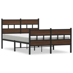 Berkfield Home Bed Frame without Mattress with Headboard & Footboard 120x190 cm Small Double in Brown - thumbnail 2