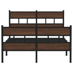 Berkfield Home Bed Frame without Mattress with Headboard & Footboard 120x190 cm Small Double in Brown - thumbnail 4
