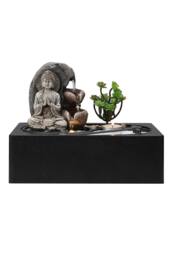Living and Home Buddha Zen Tabletop Water Fountain with LED Light in Natural - thumbnail 3