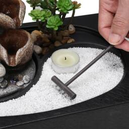 Living and Home Buddha Zen Tabletop Water Fountain with LED Light in Natural - thumbnail 7