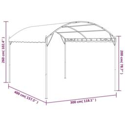 Berkfield Home Gazebo Fabric Cream in Beige - thumbnail 6