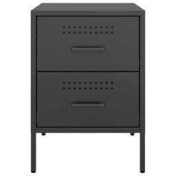 Berkfield Home Durable Bedside Cabinet Black 36x39x50.5 cm Steel - thumbnail 6