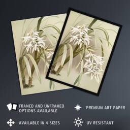 "Artery8 Frederick Sander Cymbidium Mastersi Orchid Flowers Wall Art Print - Size: W12"" x H16""" - thumbnail 2