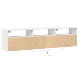 Berkfield Home TV Wall Cabinet with LED White 180x31x45 cm - Size: 180 x 31 x 45 cm - thumbnail 8
