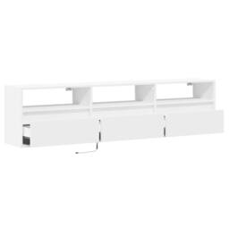 Berkfield Home TV Wall Cabinet with LED White 180x31x45 cm - Size: 180 x 31 x 45 cm - thumbnail 9