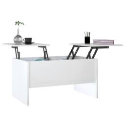 Berkfield Home Coffee Table High Gloss White 80x50x42.5 cm Engineered Wood - thumbnail 4